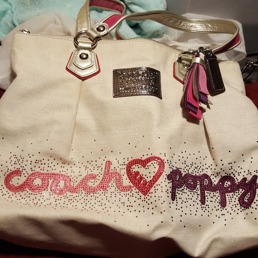 Coach poppy canvas shoulder bag